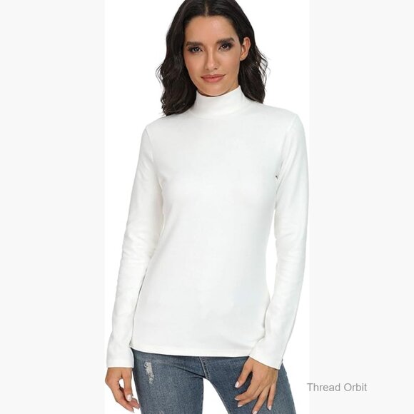 Other - Cotton Thermal Mock Turtleneck Long Sleeve Top Women's Basic Layer